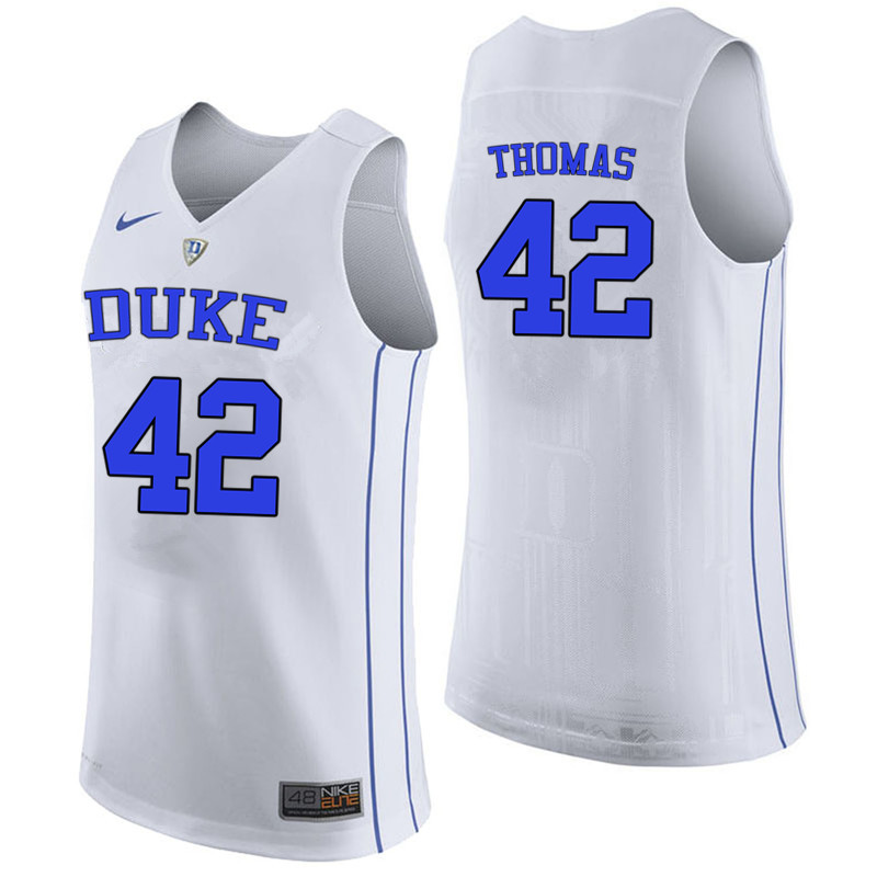 Duke Blue Devils #42 Lance Thomas College Basketball Jerseys-White
